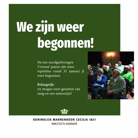 We zijn weer begonnen