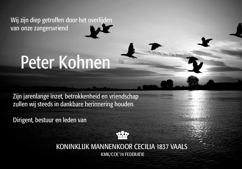 In Memoriam: Peter Kohnen