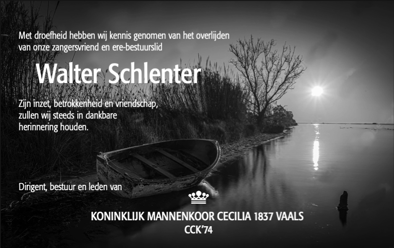 In Memoriam: Walter Schlenter